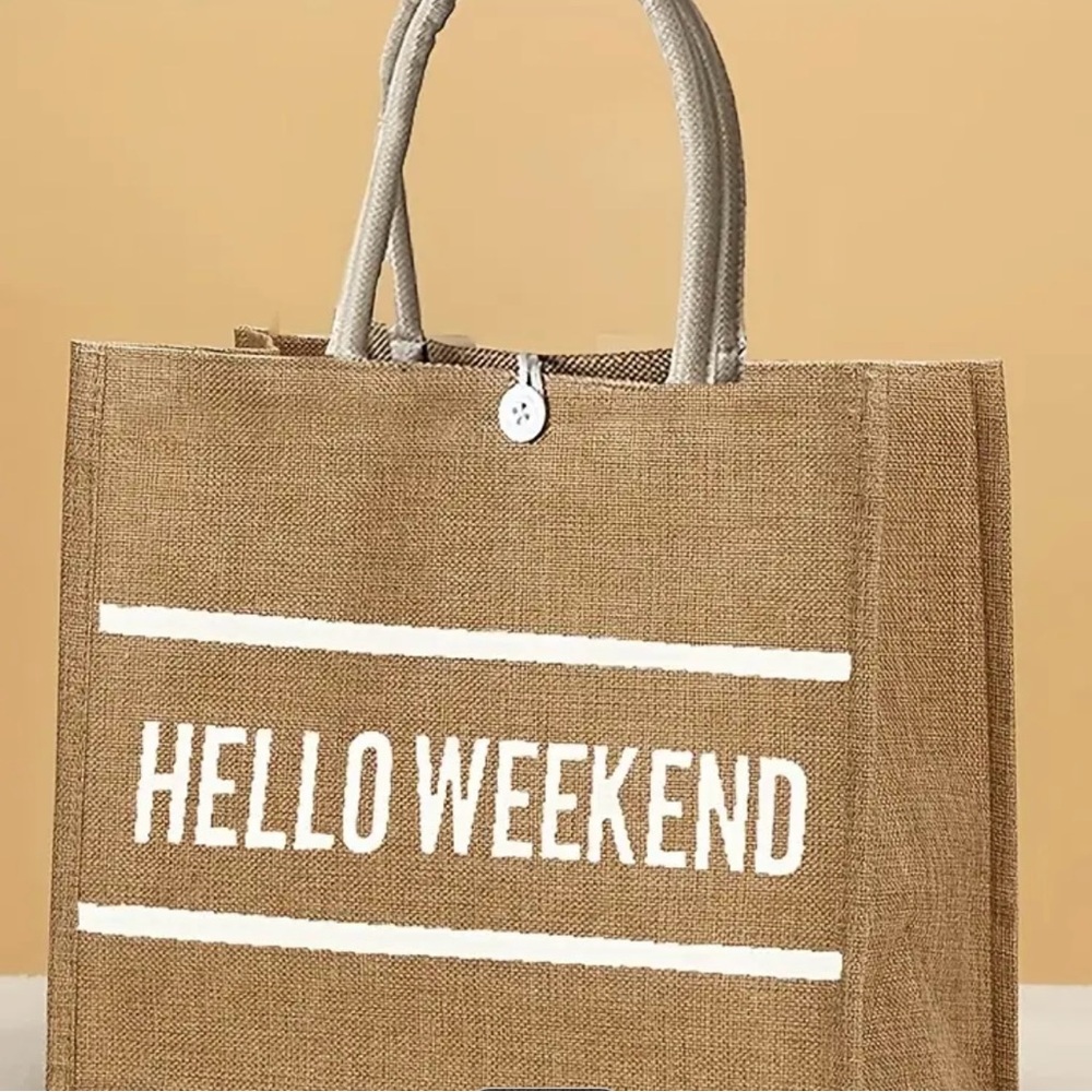 Hello Weekend Print Tote Bag